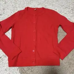UNIQLO 赤いリブ編み長袖カーディガン