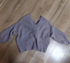 EMODA 薄紫 Vネック クロップドニット Fサイズ