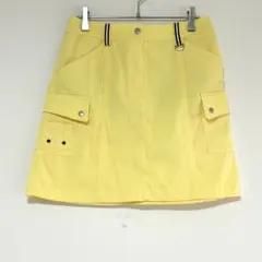 n1221【マンシングウェア】ゴルフウェア カーゴスカート 黄 9