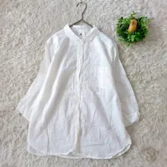 niko and...　白丸襟コットンシャツ　L　3　ホワイト　7分袖ブラウス