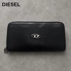 DIESEL 長財布 レザー ブラック ロゴ ディーゼル 黒のサムネイル