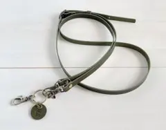 グリーン ショルダーストラップ 丸カンあり 栃木レザー A ハンドメイド 革