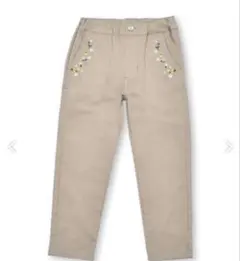 BeBe べべ ストレッチツイルフラワー刺繍パンツ 120