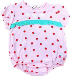 新品未使用 タグ付き いちご柄ロンパース 70cm いちご バースデイ