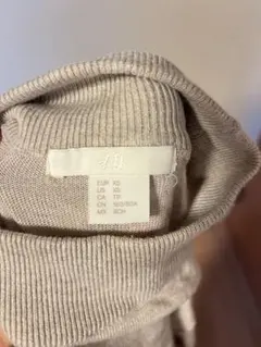 タートルネック長袖ニット XS ベージュ