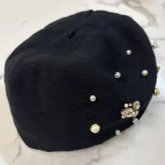 タイムセール！ミシェルマカロン ビジュー ベレー帽