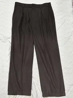 【美品】ユニクロ タックワイドパンツ ブラッシュドツイル M ブラウン