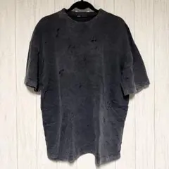 ZARA ダメージ加工 半袖 Tシャツ ブラック 黒 S-Mのサムネイル