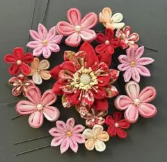 No.99 つまみ細工　髪飾り（10点セット）