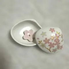 貝合わせ香皿 京都香彩堂 清水焼 陶磁器香立て インテリア (桜（白）)