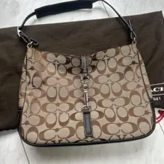 極美品袋付COACH ワンショルダーバッグ キャンバス シグネチャー 6091