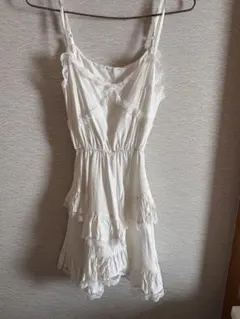 ホワイト フリルキャミワンピ