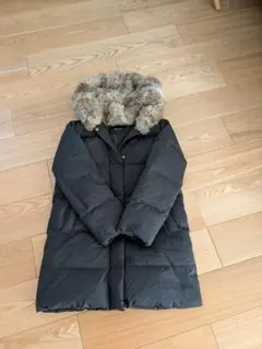 ファー付きフード 黒 ダウンジャケット