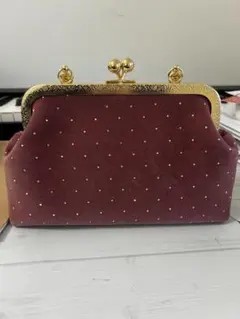 ワインレッド ビジュー付きパーティーバッグ - メルカリ