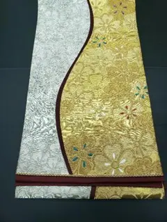 ［六通］　袋帯　中古美品　桜花模様 436cm O'-014