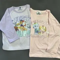 パウ・パトロール Tシャツ2枚セット (ラベンダー・ピンク)
