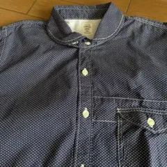lemon様お買い上げ、D.M.G ドミンゴの丸襟長袖紺地ドットシャツ　サイズ3のサムネイル
