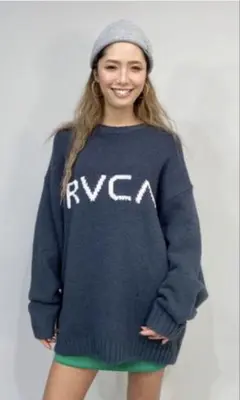 【本日限定SALE】RVCA ダークブルー オーバーサイズニット