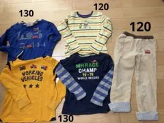 ミキハウス 長袖Tシャツ パンツ 5点セット 120 130 サイズ