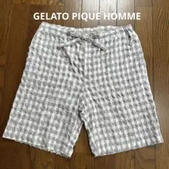 GELATO PIQUE HOMME チェック柄ショートパンツ グレー系 M