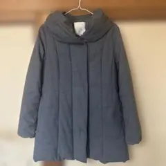 【美品】自由区　ショールカラーロングダウンコート　グレー系　40 軽量