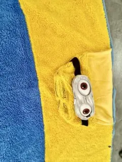 ミニオン フード付きタオル 青黄色