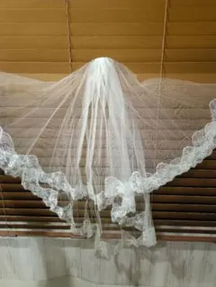 ホワイトウェディングベール コーム付き