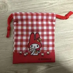 マイメロディ 巾着ポーチ 赤チェック