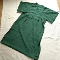 【新品未使用】CORNERS スラブジョーゼットカフタンシャツワンピース緑