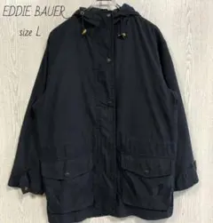 エディーバウアー EDDIE BAUER 刺繍 ナイロンジャケット ネイビー L