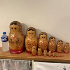 木製マトリョーシカ 15体セット　旧ソビエト連邦製の伝統工芸品