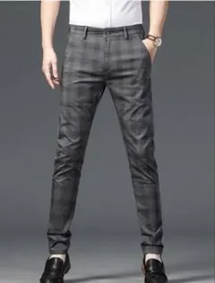 メンズ チェック スラックス