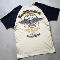 VANSON バンソン 半袖 Tシャツ ラグラン 刺繍 アメカジ バイカー Mのサムネイル