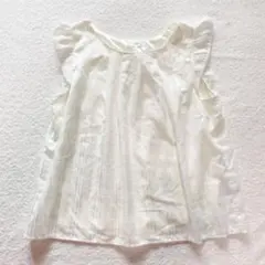 ブラウス 肩フリル フリル ホワイト チェック バックリボン 綺麗め