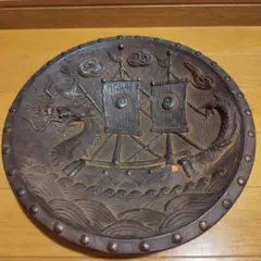 古琉球　古典琉球焼の大皿・飾り皿　龍頭の帆船　　古い壺屋焼 古琉球 古典琉球焼の大皿・飾り皿 龍頭の帆船 古い壺屋焼 - メルカリ