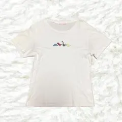 W♡C 恐竜 刺繍 半袖 Tシャツ ホワイトのサムネイル