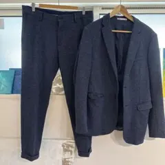 【最終SALE】 ZARA紺色ジャケットパンツ　セットアップUS42 XL