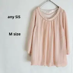 any SiS エニィスィス　シアーブラウス　M ピンク　七分袖　シフォン