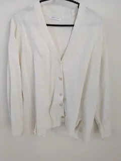 AMERICAN HOLIC カーディガン 長袖 ホワイト L 無地 シンプル