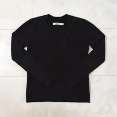 アズール AZUL Vネック ニット セーター 長袖 黒 ブラック S
