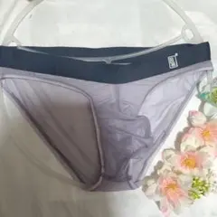 メンズ シースルー ブリーフ パープル2XLのサムネイル