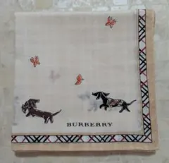 BURBERRY 犬と蝶のプリント ハンカチ