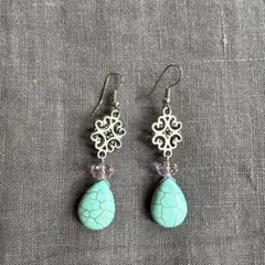 ターコイズドロップピアス