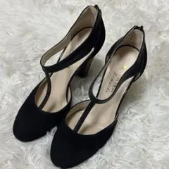 美品　DIANA Romacheパンプス スウェード　ブラック 24.5cm