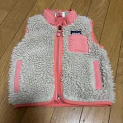 patagonia フリースベスト 2T クリーム/ピンク - メルカリ