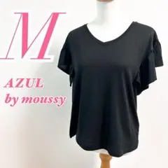 AZUL by moussy フリルスリーブ 半袖Tシャツ ブラック Mのサムネイル