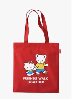 familiar × ハローキティ チェック トートバッグ 赤系 新品 - メルカリ