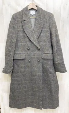 UNIQLO ユニクロ×イネス チェック柄 ダブル ウール ロングコート