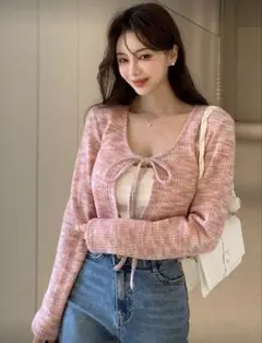 Dazy リボン付きカーディガン