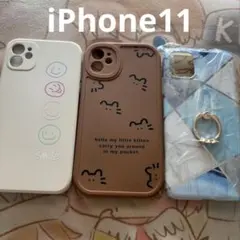 iPhoneケース 3点セット スマイル 猫 大理石柄